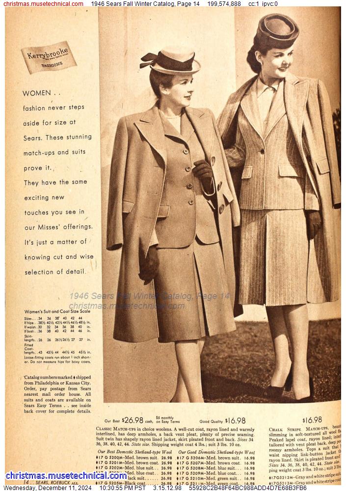 1946 Sears Fall Winter Catalog, Page 14