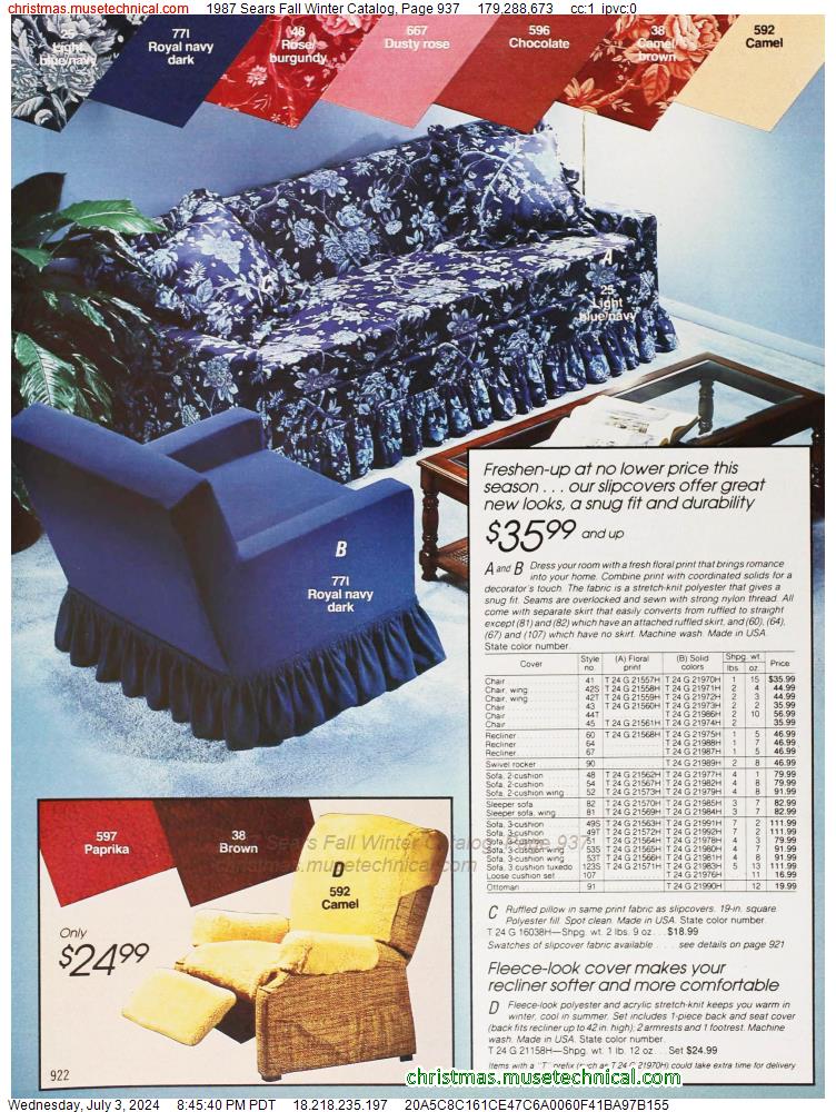 1987 Sears Fall Winter Catalog, Page 937