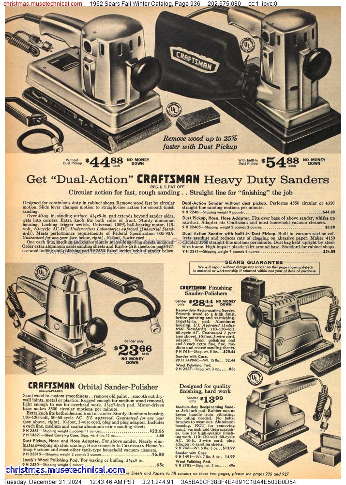 1962 Sears Fall Winter Catalog, Page 936