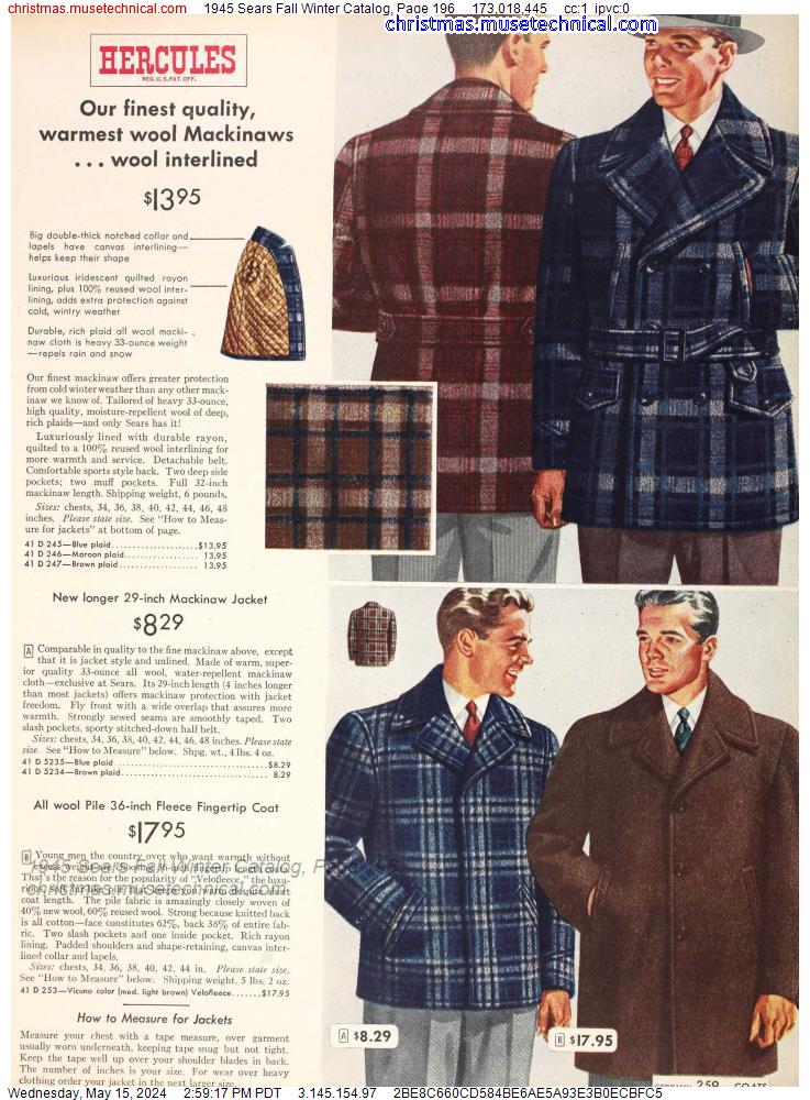 1945 Sears Fall Winter Catalog, Page 196
