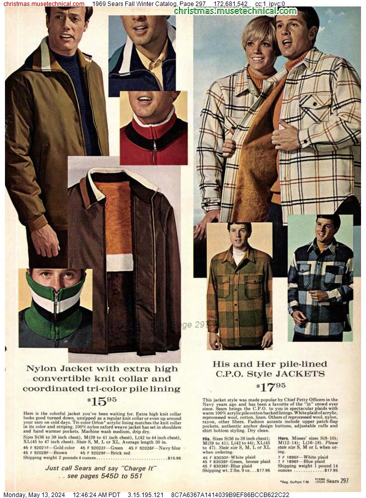 1969 Sears Fall Winter Catalog, Page 297