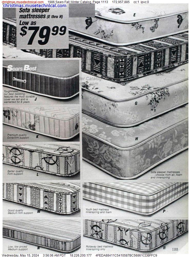 1986 Sears Fall Winter Catalog, Page 1113