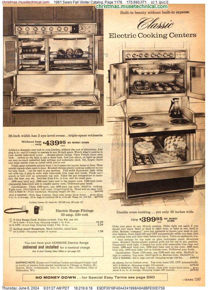 1961 Sears Fall Winter Catalog, Page 1176