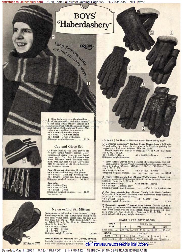 1970 Sears Fall Winter Catalog, Page 122