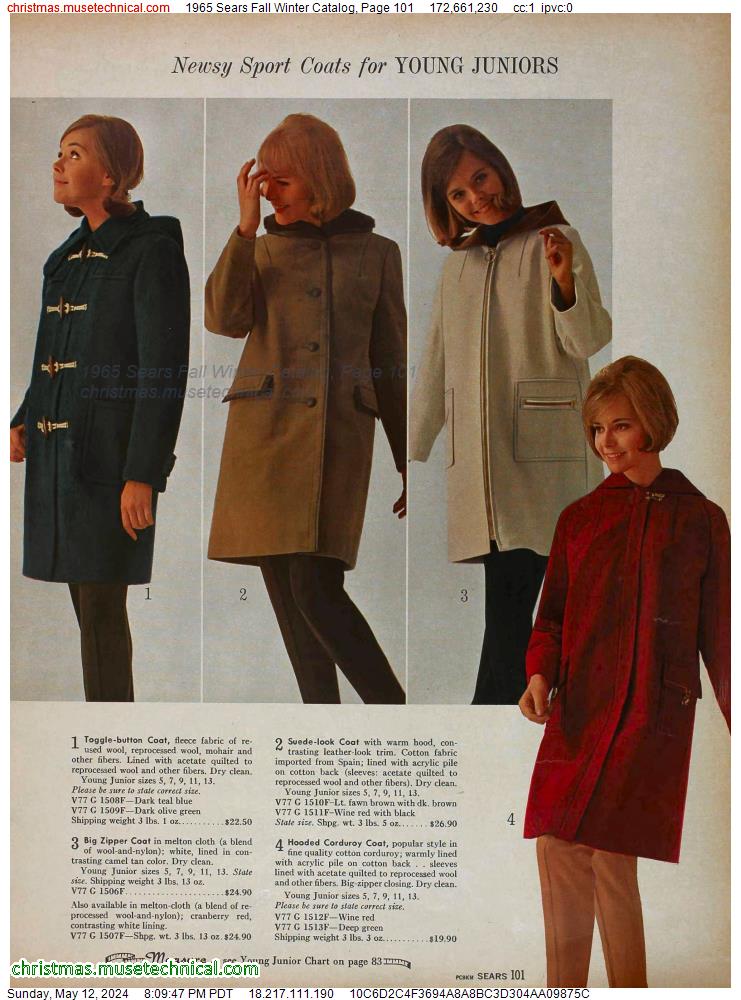 1965 Sears Fall Winter Catalog, Page 101