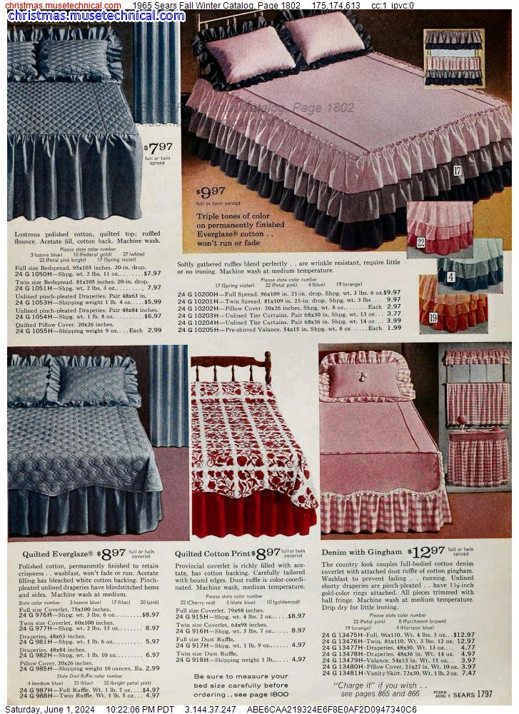 1965 Sears Fall Winter Catalog, Page 1802