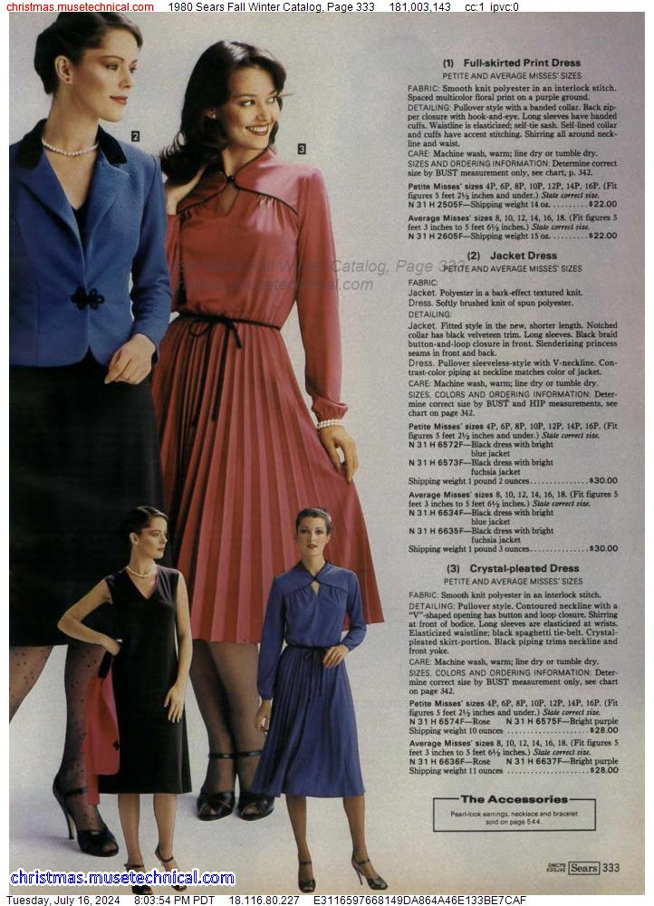 1980 Sears Fall Winter Catalog, Page 333