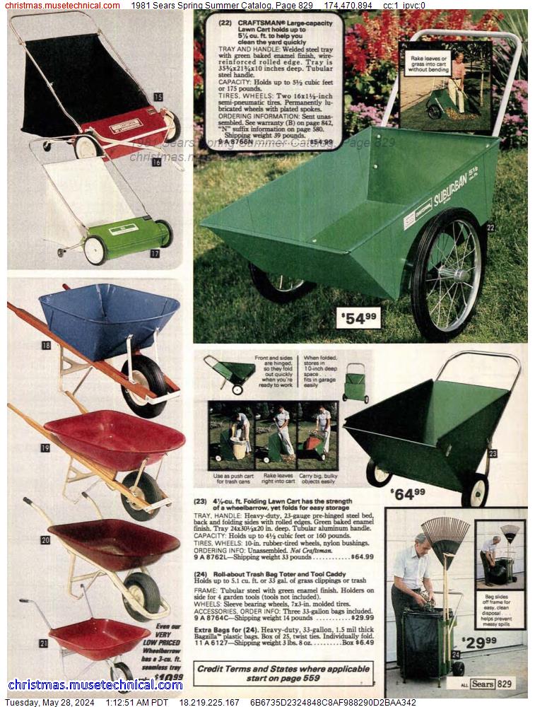 1981 Sears Spring Summer Catalog, Page 829