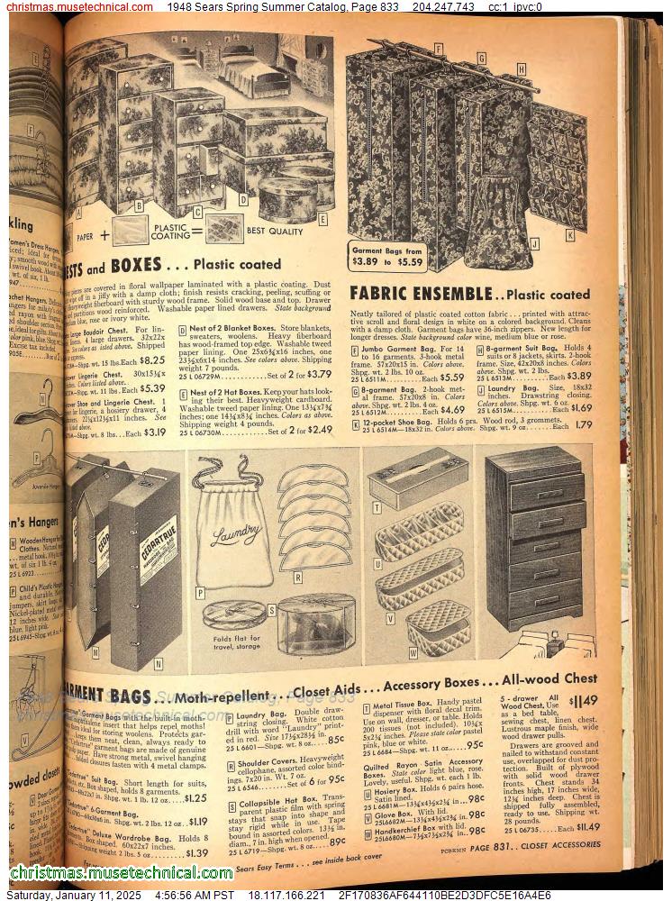 1948 Sears Spring Summer Catalog, Page 833