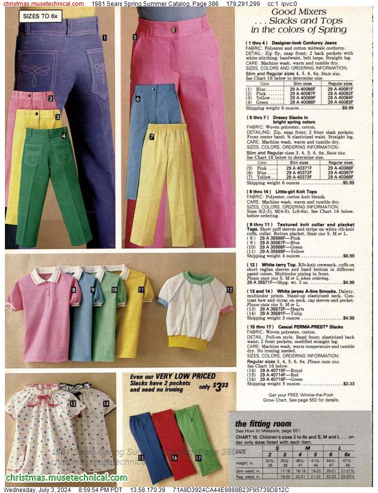 1981 Sears Spring Summer Catalog, Page 386