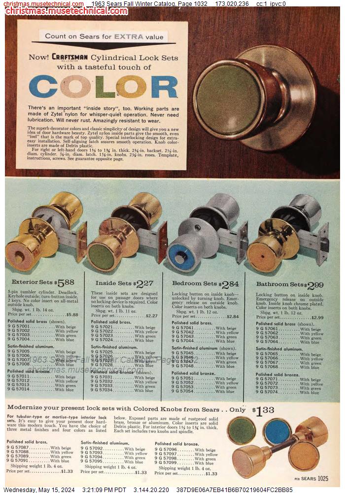 1963 Sears Fall Winter Catalog, Page 1032