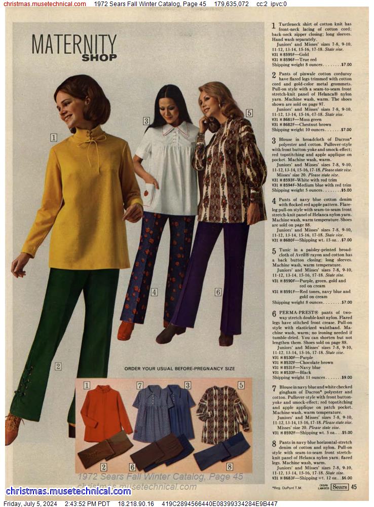 1972 Sears Fall Winter Catalog, Page 45
