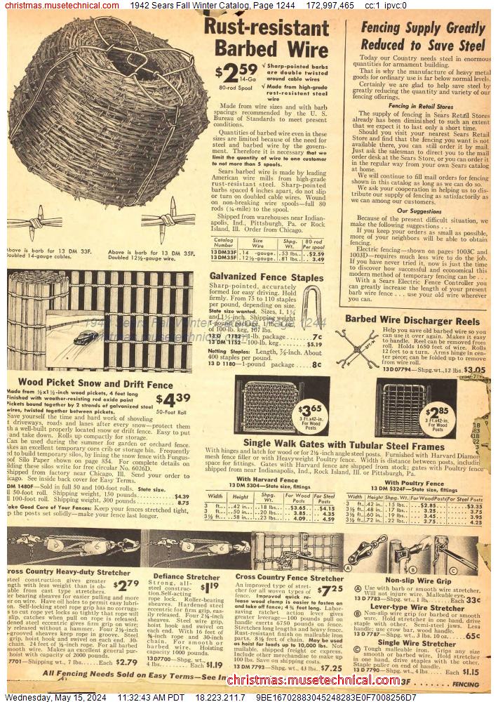 1942 Sears Fall Winter Catalog, Page 1244