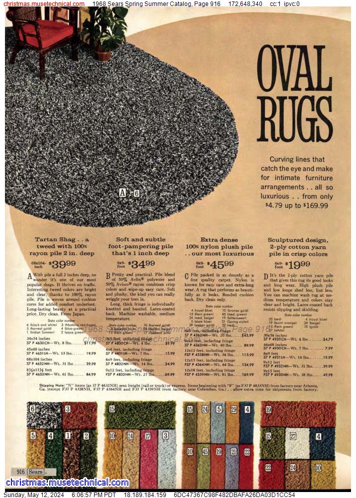 1968 Sears Spring Summer Catalog, Page 916