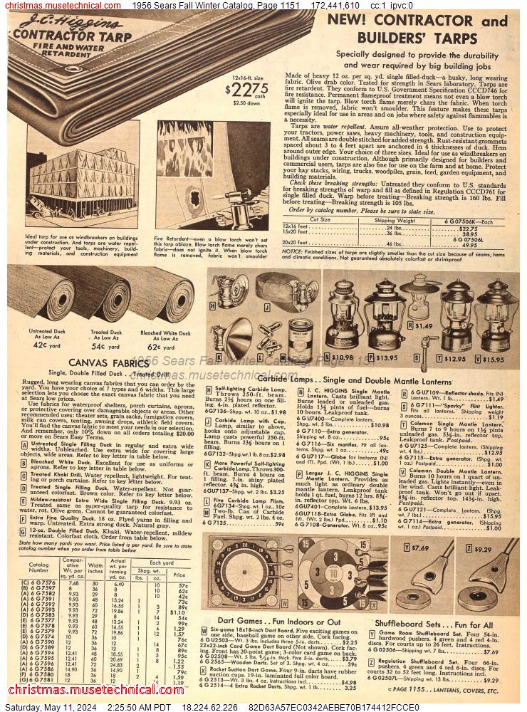 1956 Sears Fall Winter Catalog, Page 1151