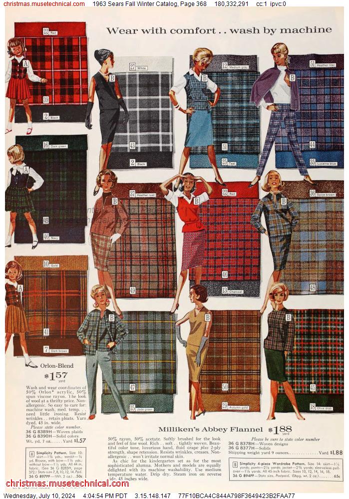 1963 Sears Fall Winter Catalog, Page 368