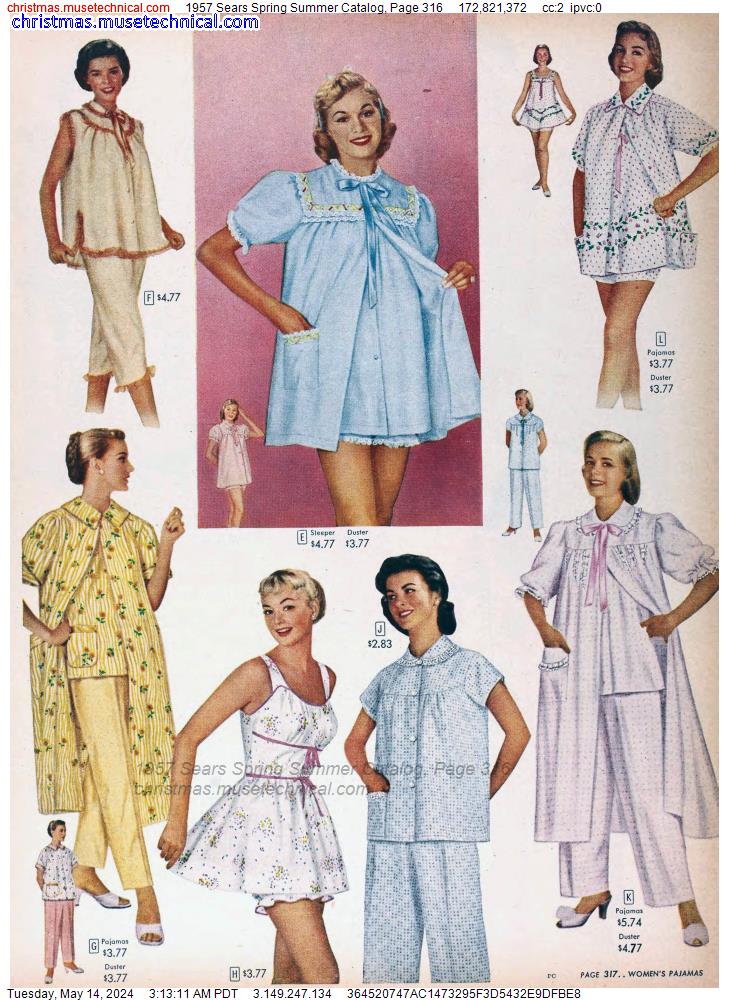 1957 Sears Spring Summer Catalog, Page 316