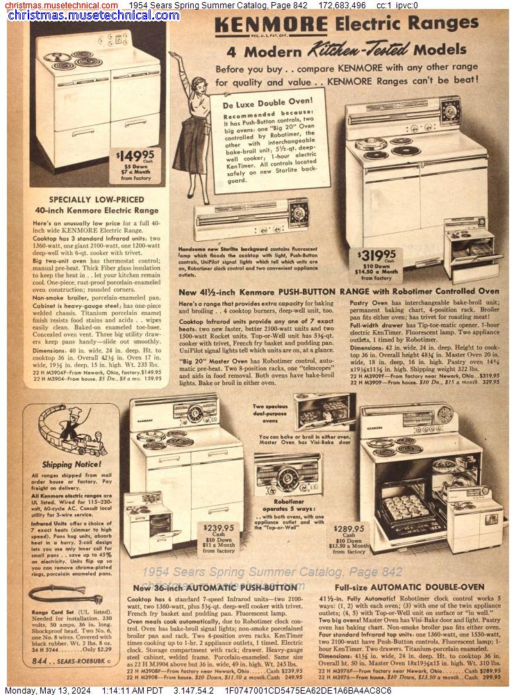1954 Sears Spring Summer Catalog, Page 842