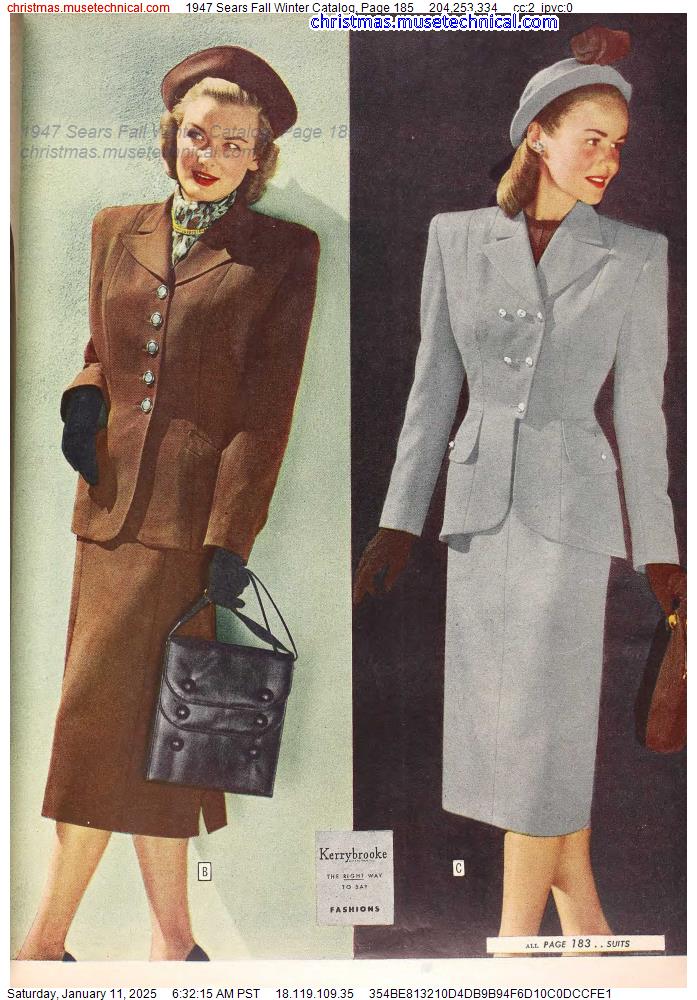 1947 Sears Fall Winter Catalog, Page 185