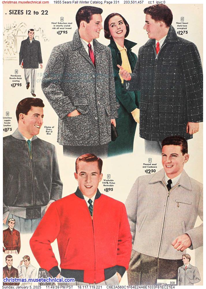 1955 Sears Fall Winter Catalog, Page 331