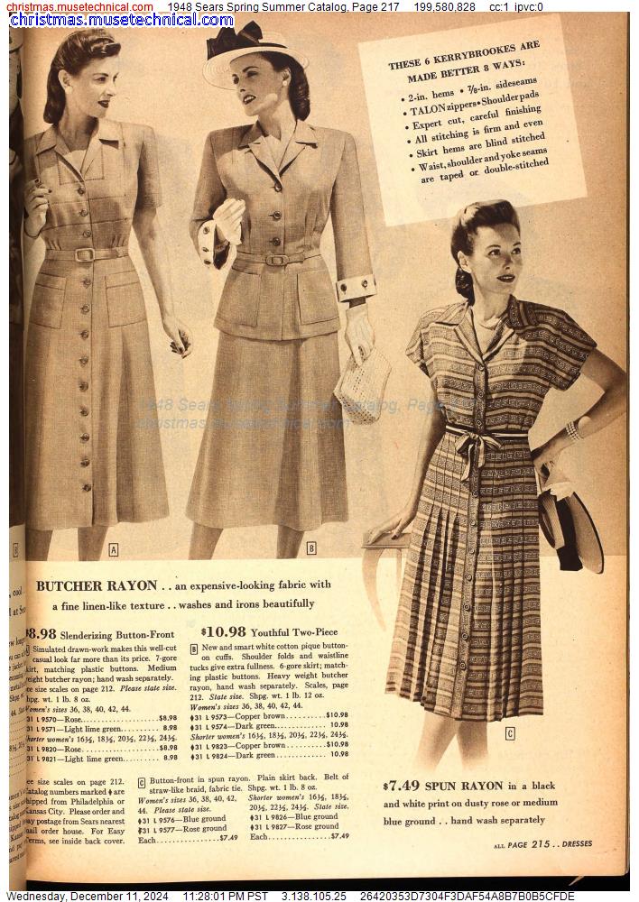 1948 Sears Spring Summer Catalog, Page 217