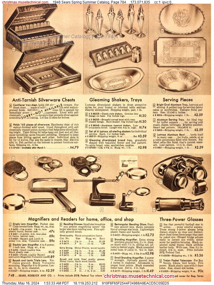 1946 Sears Spring Summer Catalog, Page 784