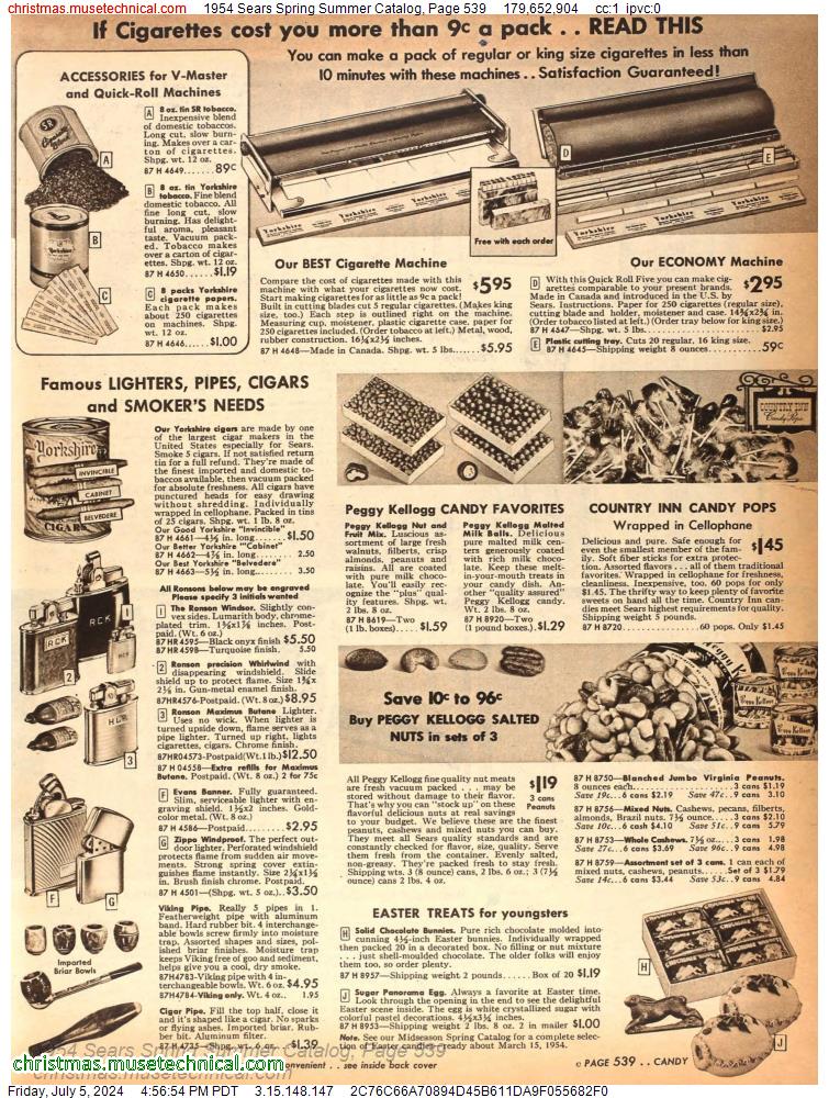 1954 Sears Spring Summer Catalog, Page 539