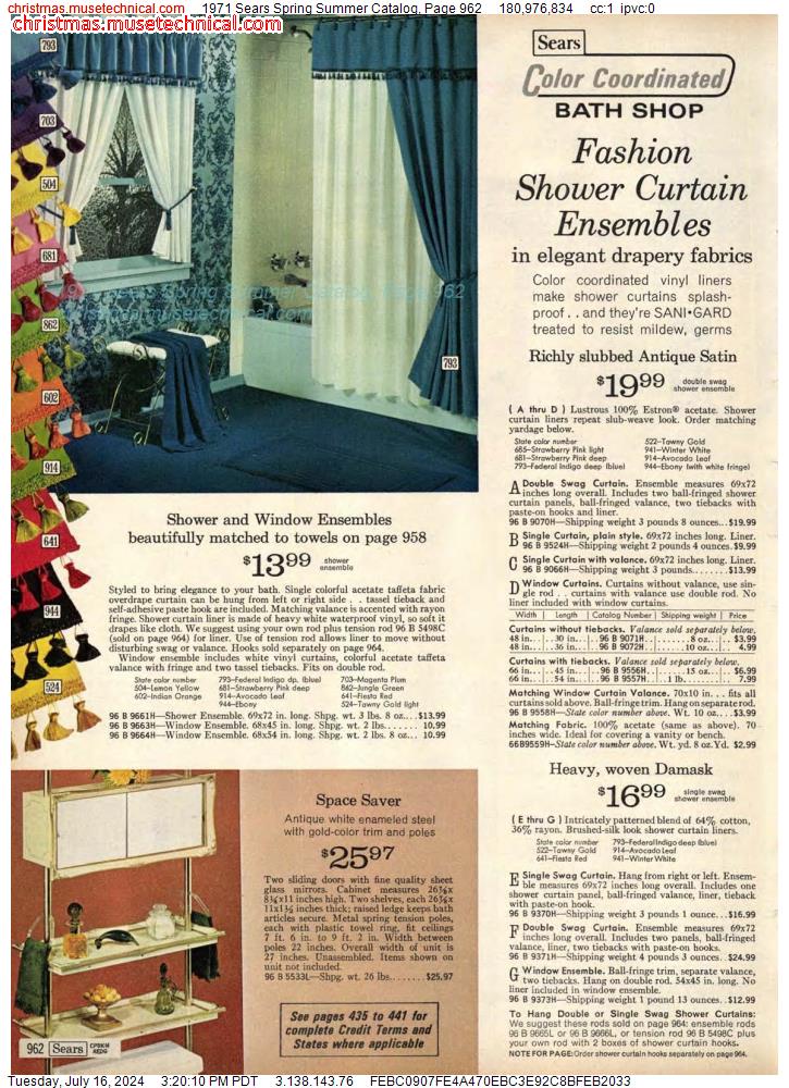 1971 Sears Spring Summer Catalog, Page 962