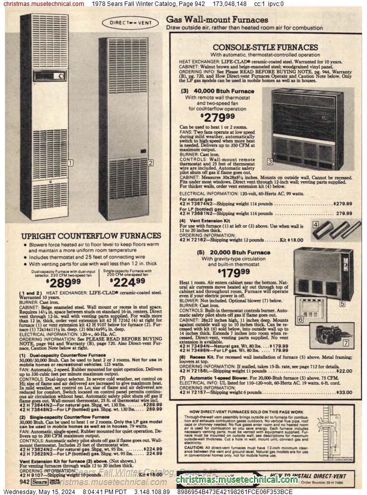 1978 Sears Fall Winter Catalog, Page 942