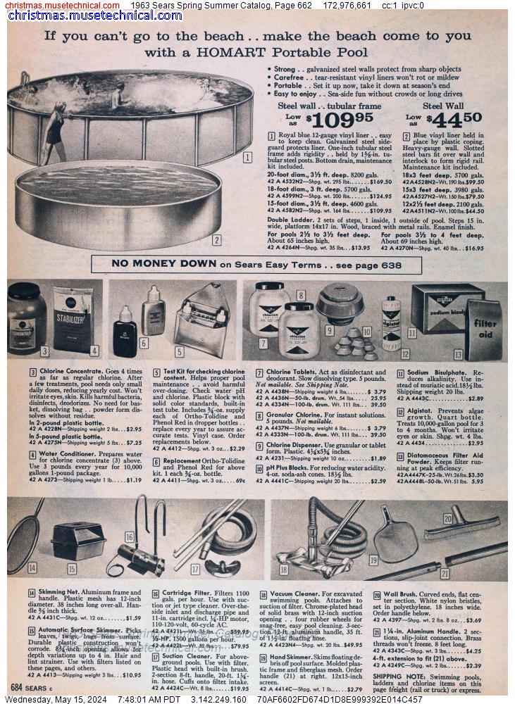 1963 Sears Spring Summer Catalog, Page 662
