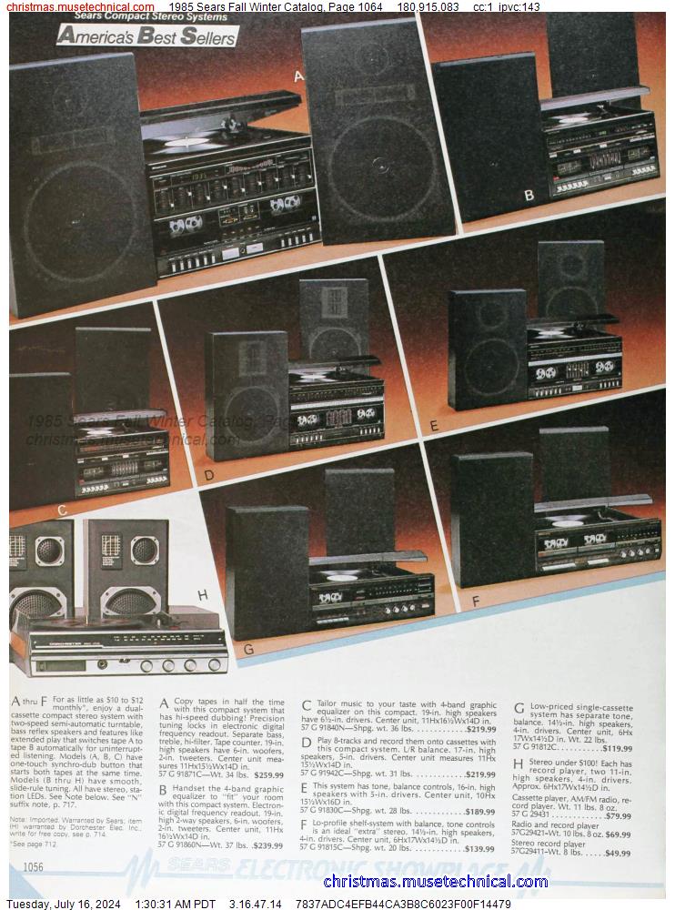 1985 Sears Fall Winter Catalog, Page 1064