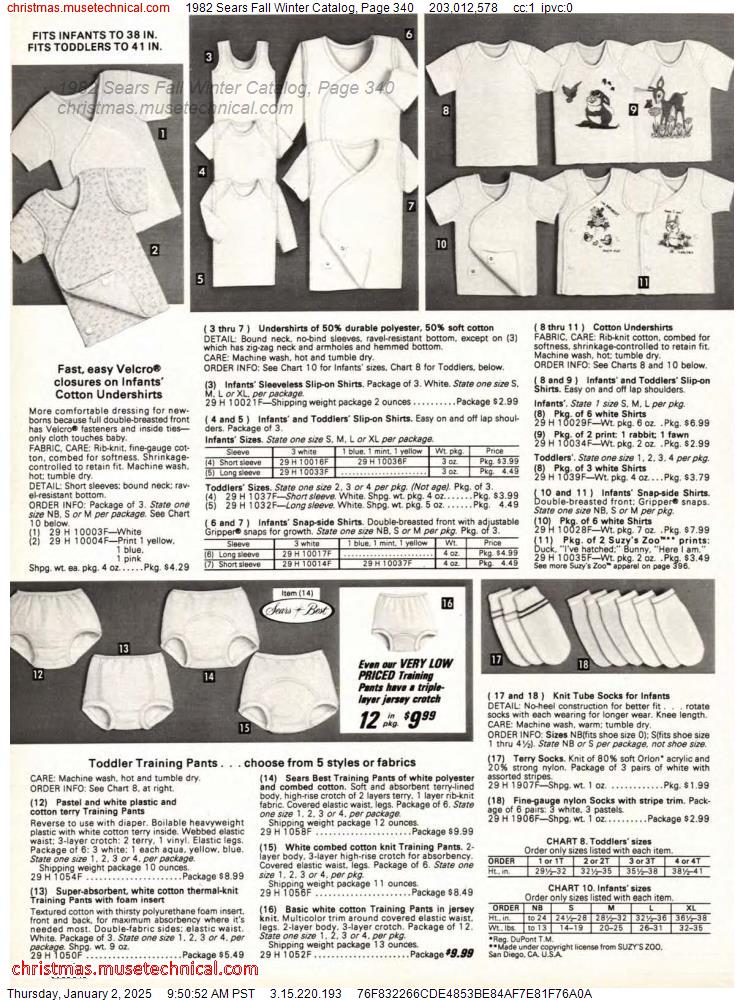 1982 Sears Fall Winter Catalog, Page 340