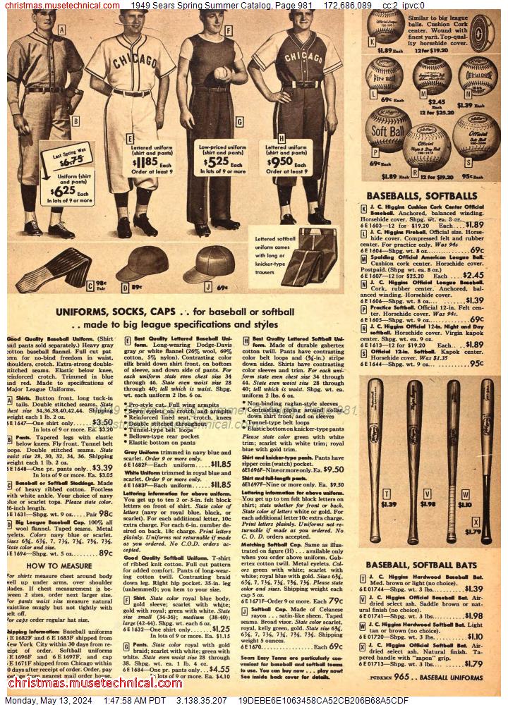 1949 Sears Spring Summer Catalog, Page 981