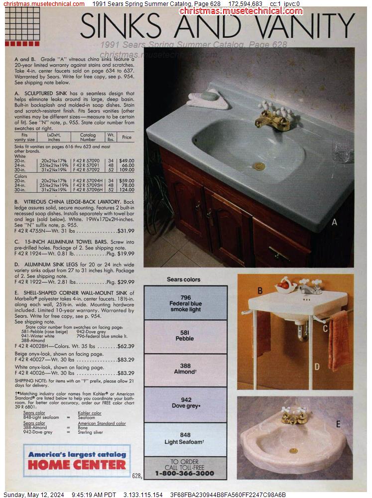 1991 Sears Spring Summer Catalog, Page 628