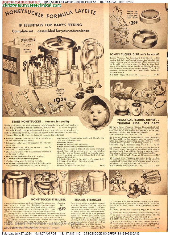 1952 Sears Fall Winter Catalog, Page 62