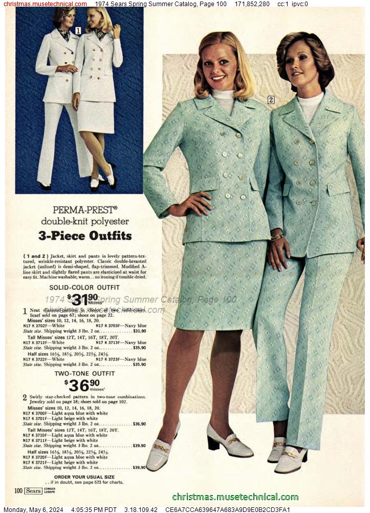 1974 Sears Spring Summer Catalog, Page 100