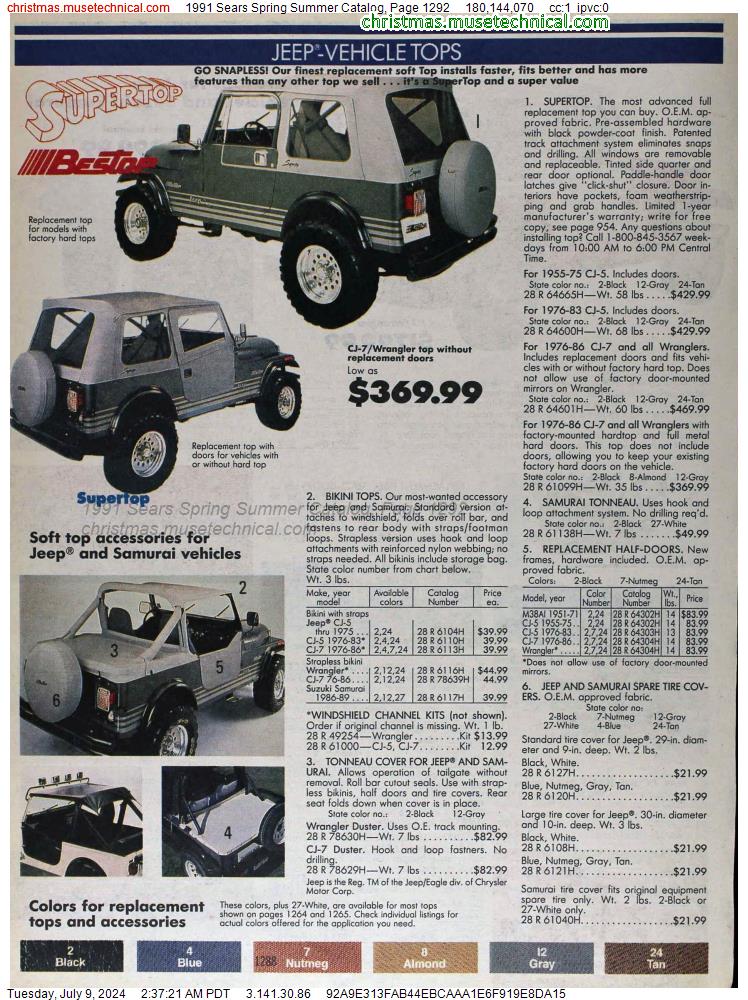 1991 Sears Spring Summer Catalog, Page 1292