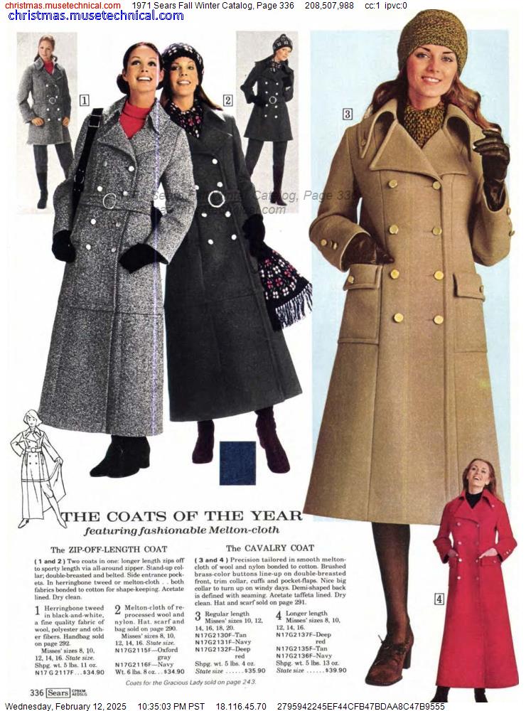 1971 Sears Fall Winter Catalog, Page 336