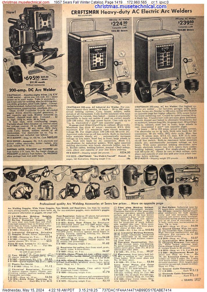 1957 Sears Fall Winter Catalog, Page 1419
