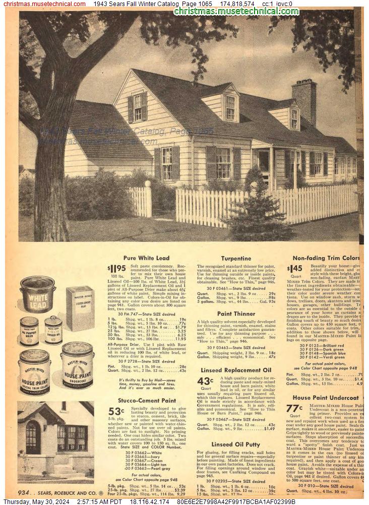 1943 Sears Fall Winter Catalog, Page 1065
