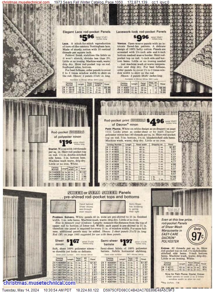 1973 Sears Fall Winter Catalog, Page 1050