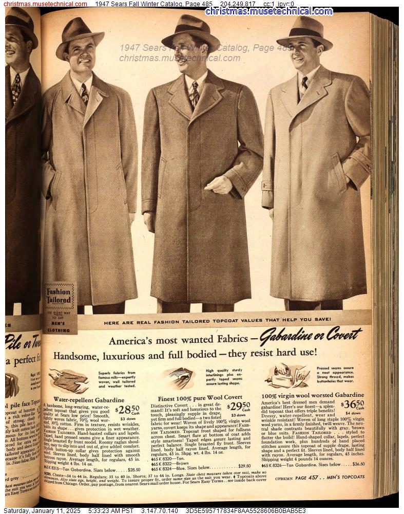 1947 Sears Fall Winter Catalog, Page 485