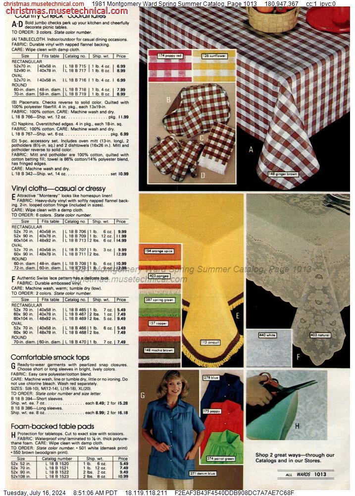 1981 Montgomery Ward Spring Summer Catalog, Page 1013