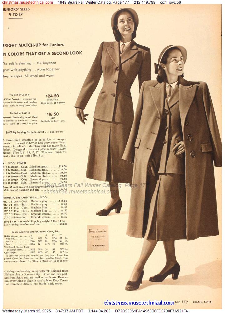 1948 Sears Fall Winter Catalog, Page 177