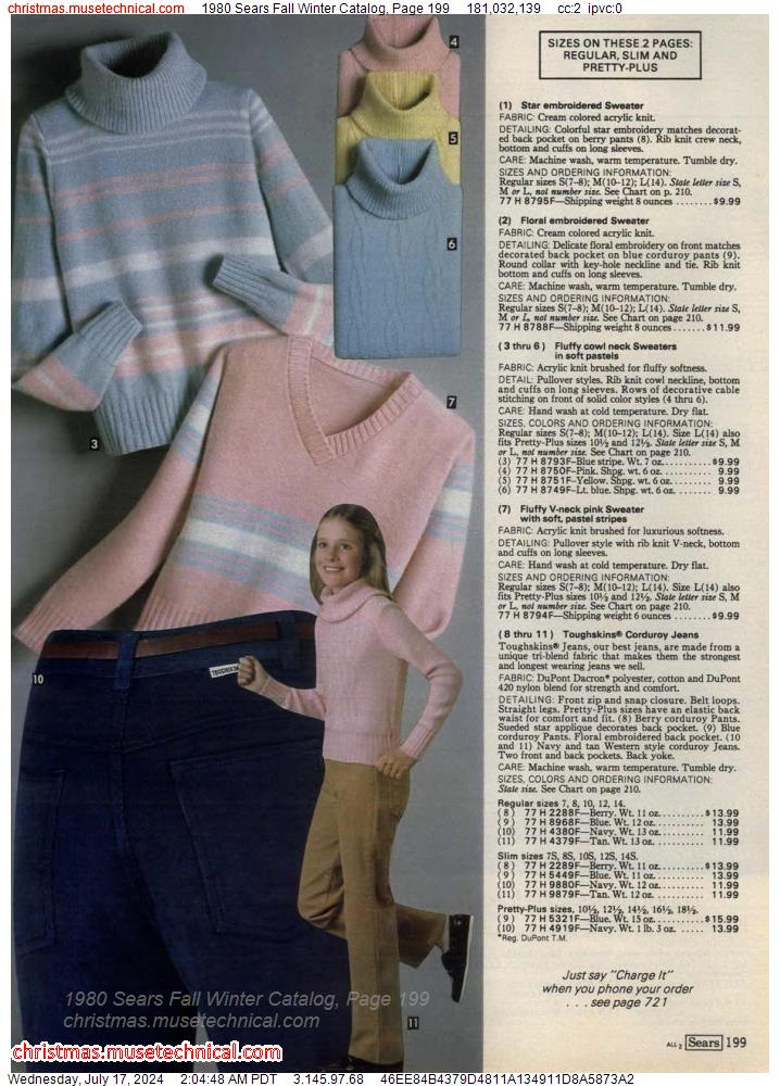 1980 Sears Fall Winter Catalog, Page 199