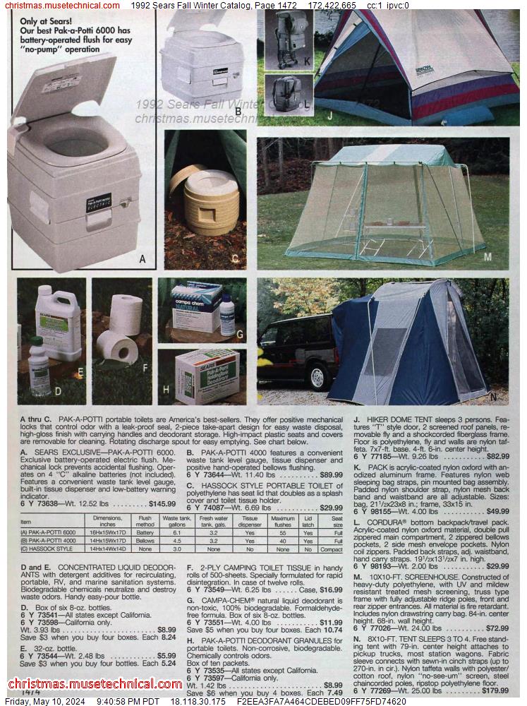 1992 Sears Fall Winter Catalog, Page 1472