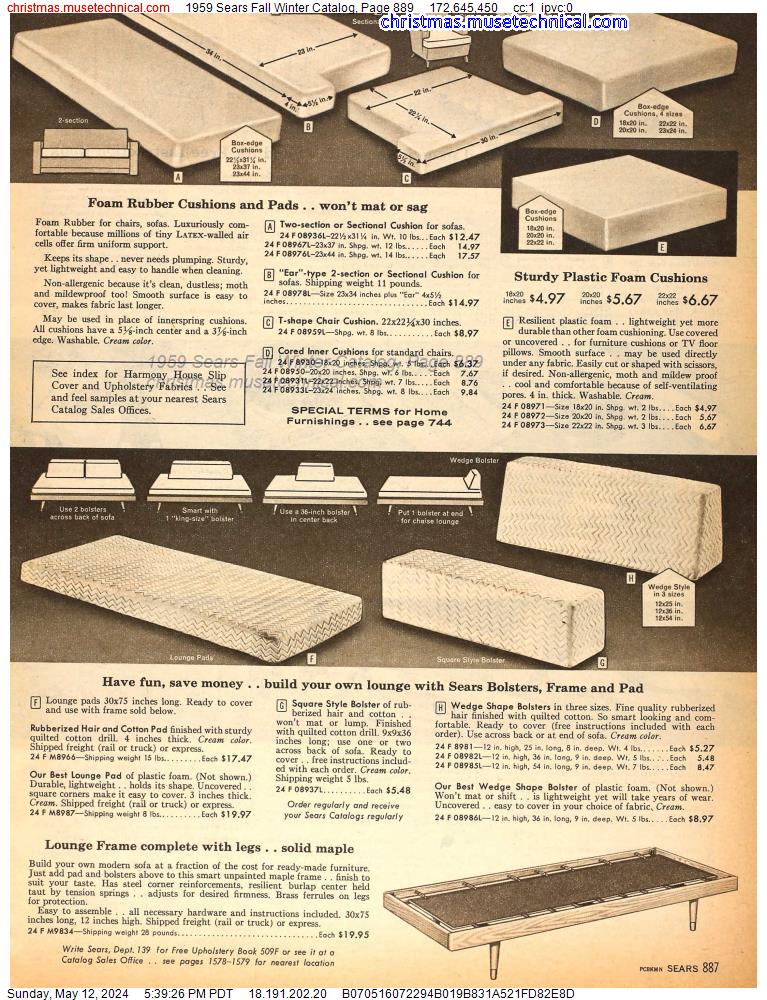 1959 Sears Fall Winter Catalog, Page 889