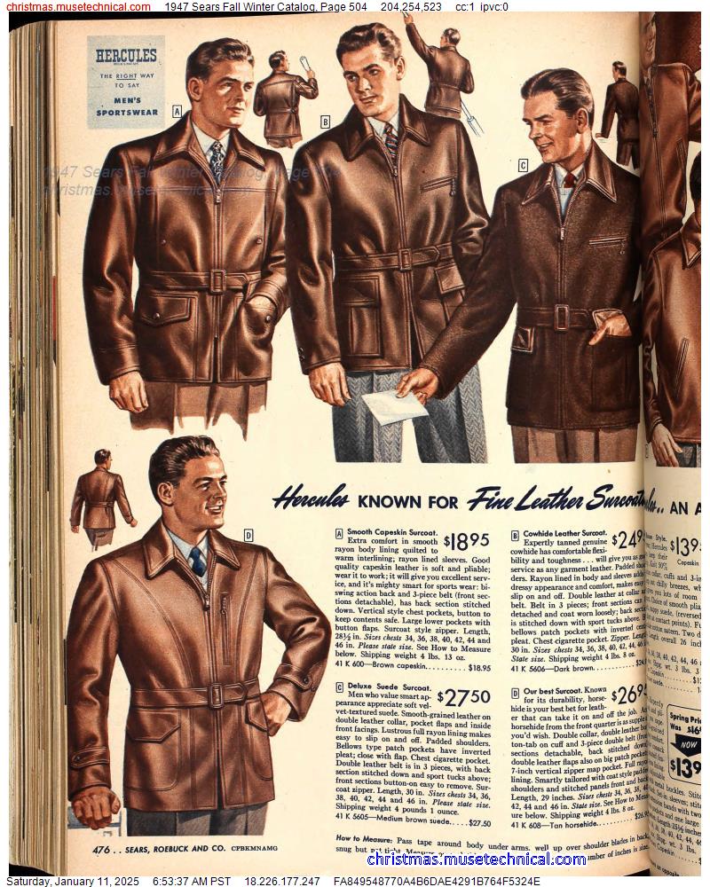 1947 Sears Fall Winter Catalog, Page 504