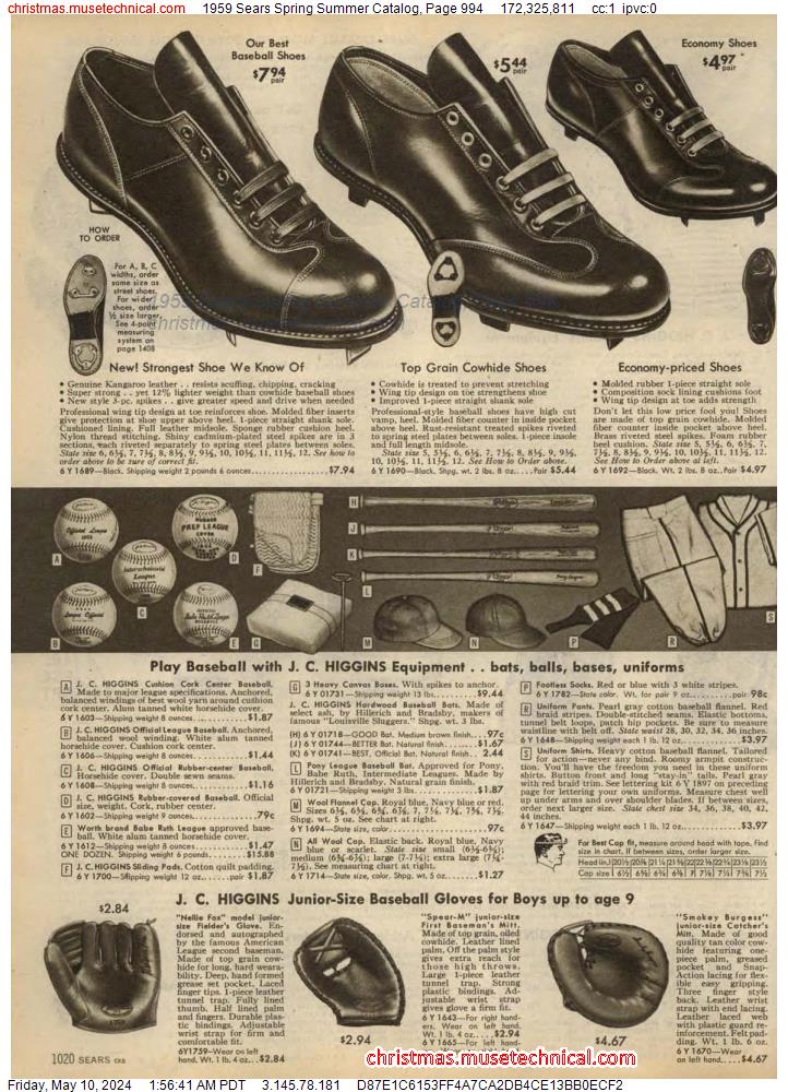 1959 Sears Spring Summer Catalog, Page 994