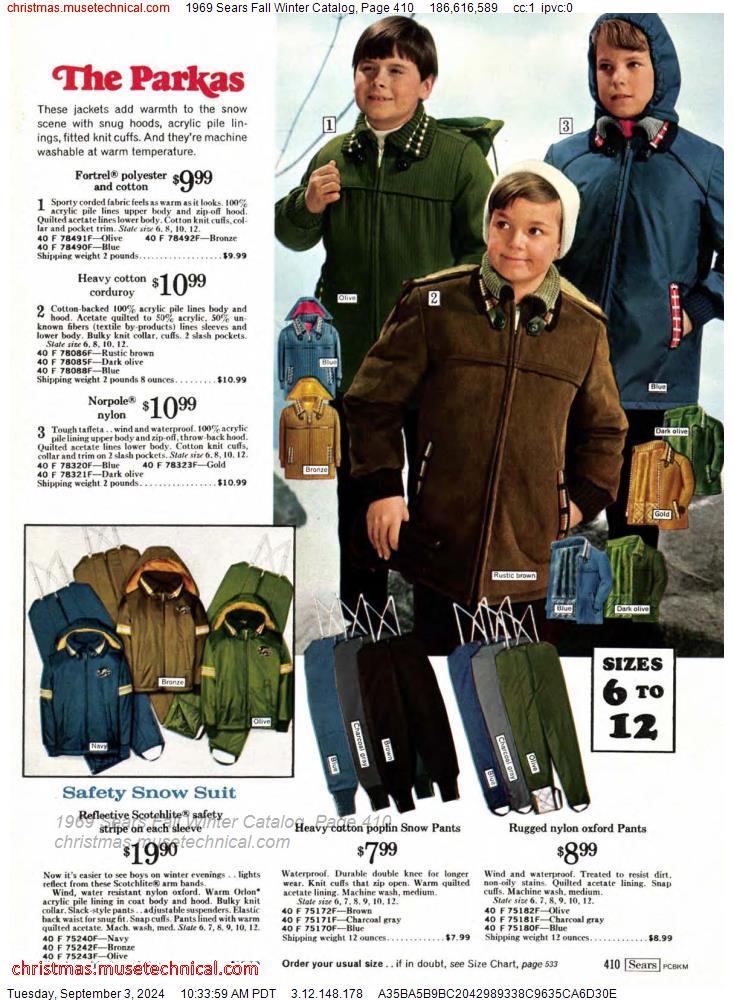 1969 Sears Fall Winter Catalog, Page 410